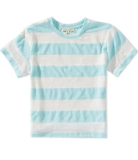 Copper Key Big Girls Short Sleeve Big Stripe Relaxed Boxy T-Shirt