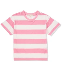 Copper Key Big Girls Short Sleeve Big Stripe Relaxed Boxy T-Shirt