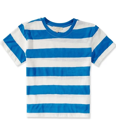Copper Key Big Girls Short Sleeve Big Stripe Relaxed Boxy T-Shirt