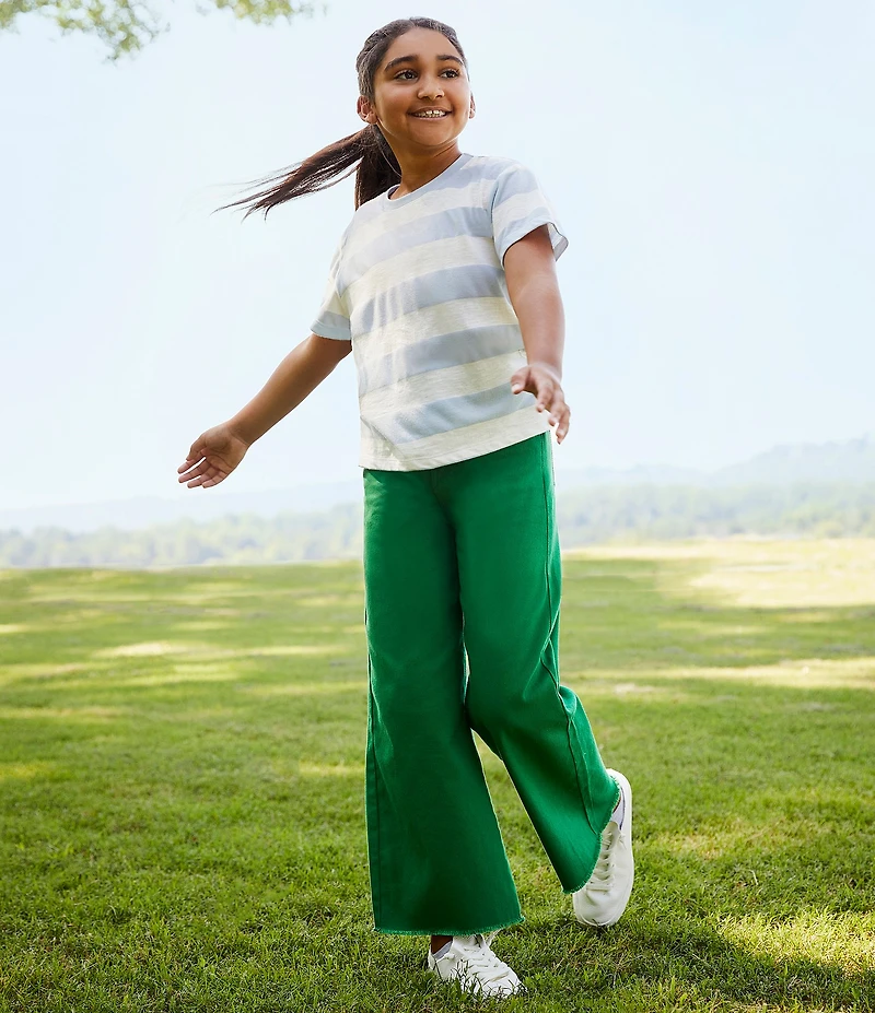 Copper Key Big Girls Short Sleeve Big Stripe Relaxed Boxy T-Shirt