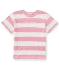Copper Key Big Girls Short Sleeve Big Stripe Relaxed Boxy T-Shirt