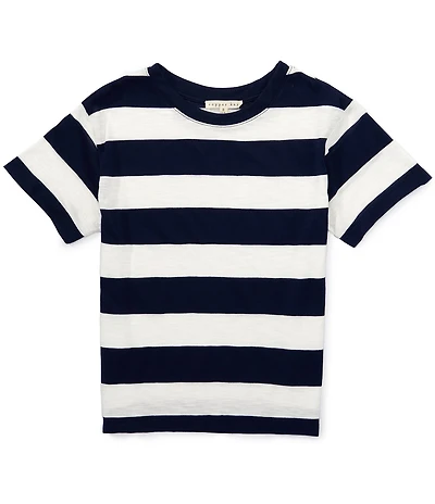 Copper Key Big Girls Short Sleeve Big Stripe Relaxed Boxy T-Shirt