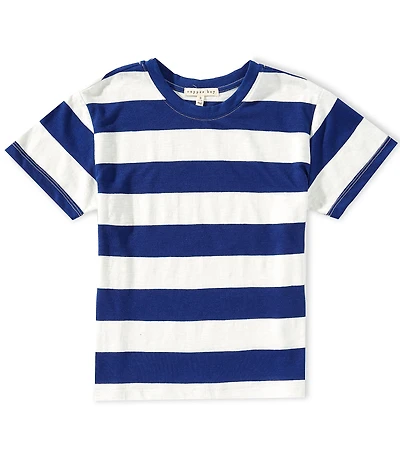Copper Key Big Girls Short Sleeve Big Stripe Relaxed Boxy T-Shirt
