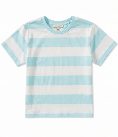 Copper Key Big Girls Short Sleeve Big Stripe Relaxed Boxy T-Shirt