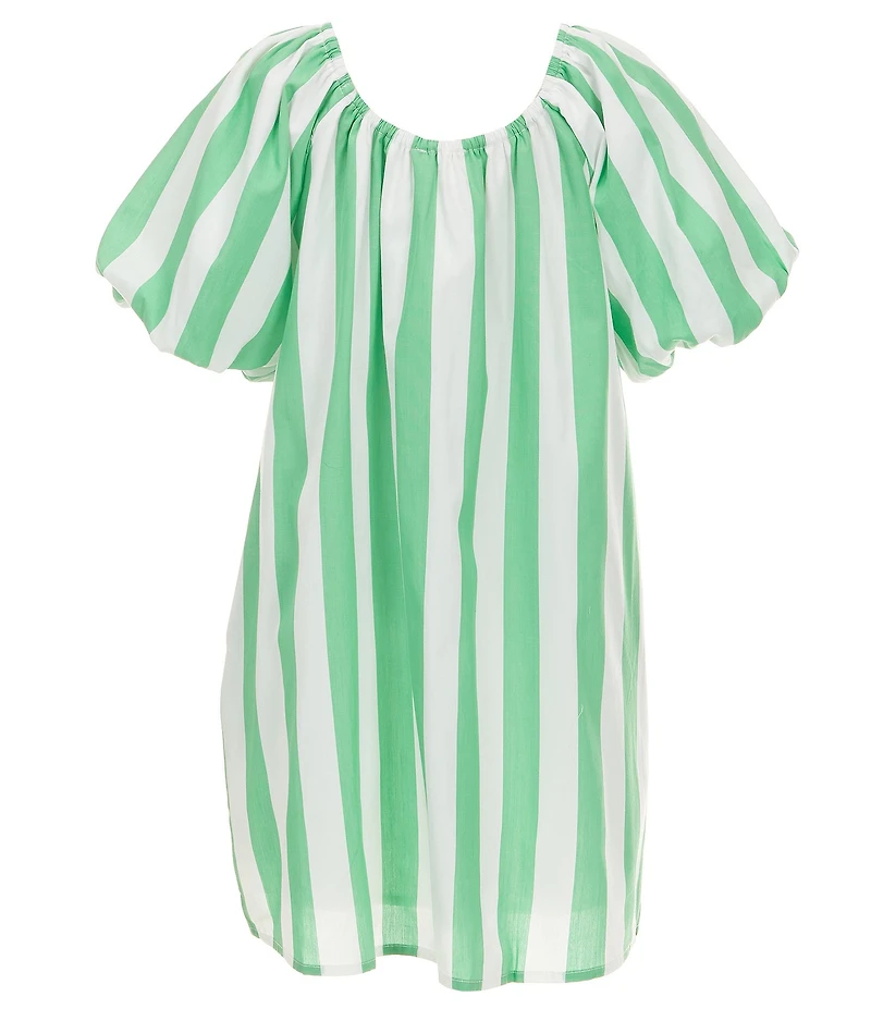 Copper Key Big Girls Striped Puff Sleeve Dress