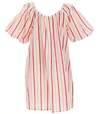 Copper Key Big Girls Striped Puff Sleeve Dress
