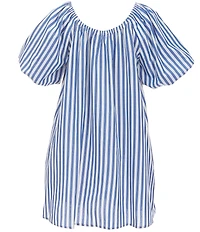 Copper Key Big Girls Striped Puff Sleeve Dress
