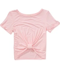 Copper Key Big Girls Tie Front Short Sleeve T-Shirt