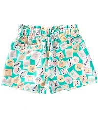 Copper Key Big Girls Travel Stamp Printed Paper Bag Shorts