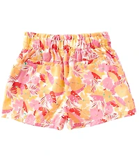 Copper Key Big Girls Tropical Floral Printed Paper Bag Shorts