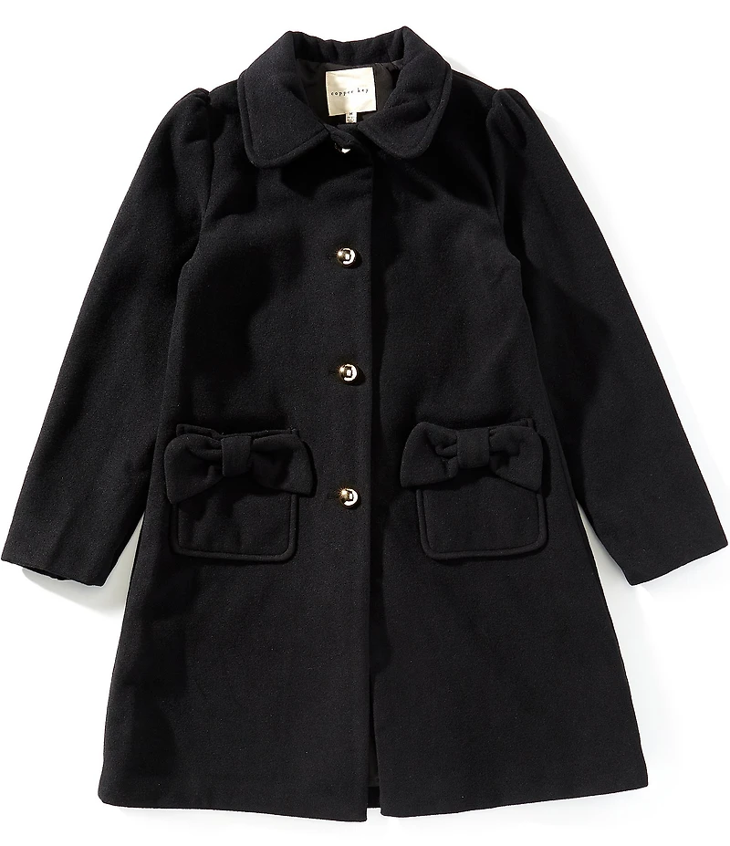 Copper Key Big Girls Bow Pocket Coat