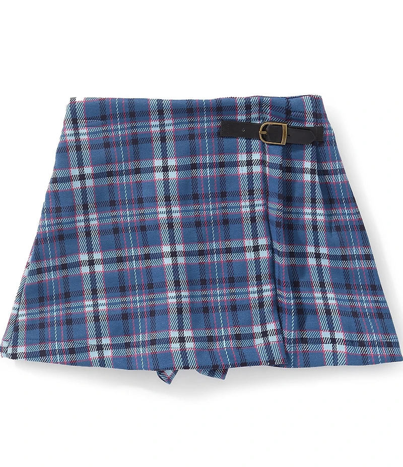 Copper Key Big Girls Buckle Plaid Skort