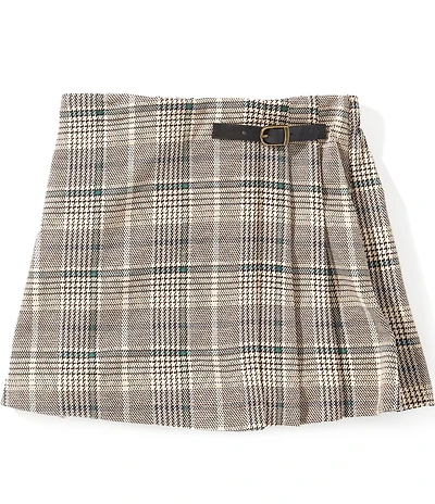 Copper Key Big Girls Buckle Plaid Skort
