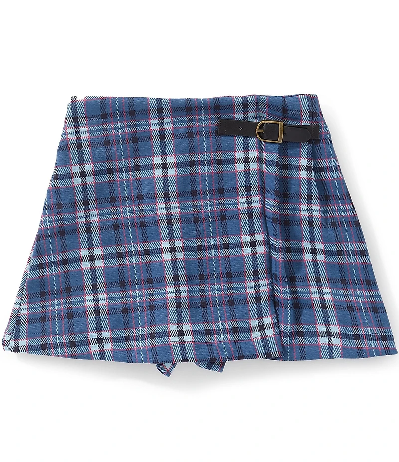 Copper Key Big Girls Buckle Plaid Skort