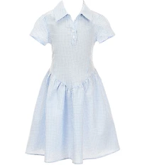 Copper Key Big Girls Collared Gingham Dress