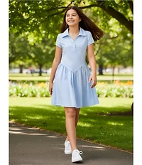 Copper Key Big Girls Collared Gingham Dress