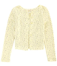 Copper Key Big Girls Ditsy Floral Print Pointelle Tank Top & Cardigan 2-Piece Set