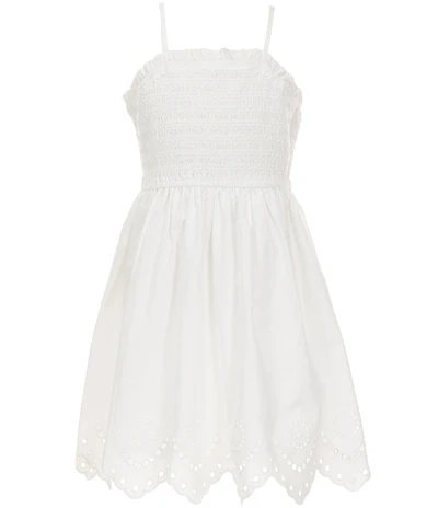 Copper Key Big Girls Eyelet Scalloped Trim Ruched Dress