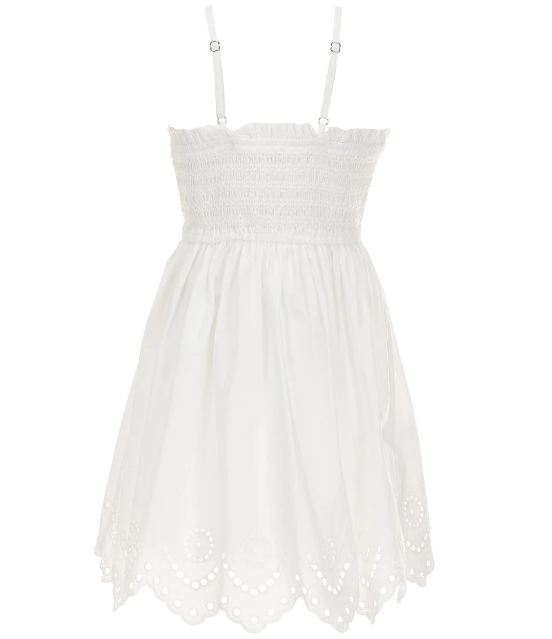 Copper Key Big Girls Eyelet Scalloped Trim Ruched Dress