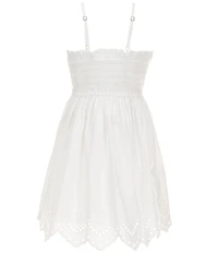 Copper Key Big Girls Eyelet Scalloped Trim Ruched Dress