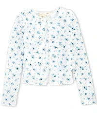 Copper Key Big Girls Floral Print Pointelle Tank Top & Cardigan 2-Piece Set