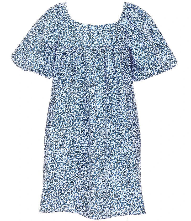 Copper Key Big Girls Floral Printed Short Puff Sleeve Dress