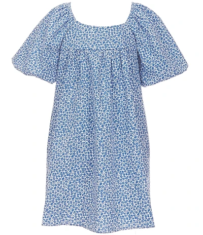 Copper Key Big Girls Floral Printed Short Puff Sleeve Dress