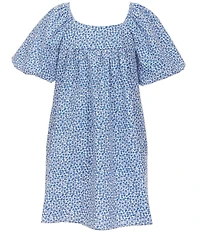 Copper Key Big Girls Floral Printed Short Puff Sleeve Dress
