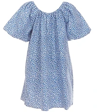 Copper Key Big Girls Floral Printed Short Puff Sleeve Dress