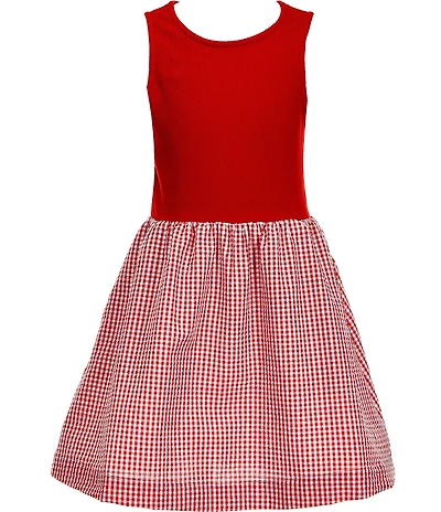Copper Key Big Girls Knit Gingham Dress