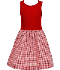 Copper Key Big Girls Knit Gingham Dress