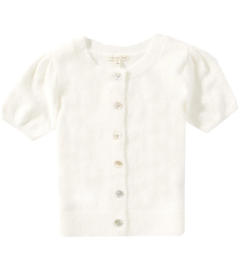 Copper Key Big Girls Knit Puff Sweater Top
