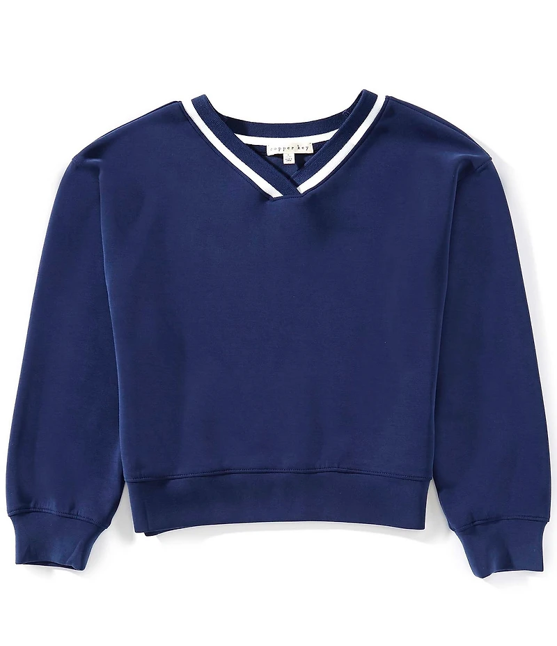 Copper Key Big Girls Lounge Life V-Neck Sweatshirt