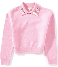Copper Key Big Girls Pearl Collar Sweater
