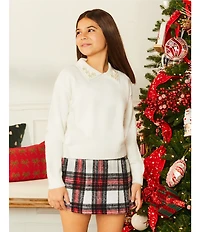 Copper Key Big Girls Pearl Collar Sweater