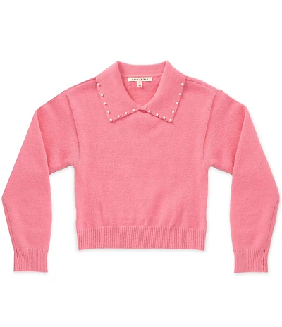 Copper Key Big Girls Pearl Collar Sweater