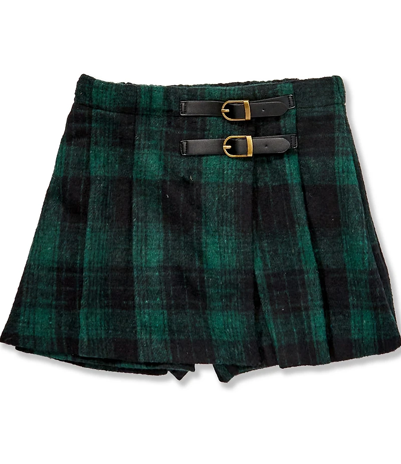 Copper Key Big Girls Plaid Buckle Skirt