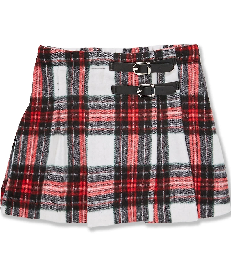 Copper Key Big Girls Plaid Buckle Skirt