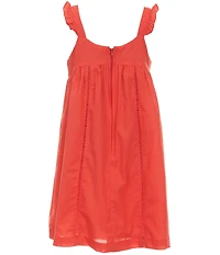 Copper Key Big Girls Square Neck Ruffled Strap Eyelet Shift Dress