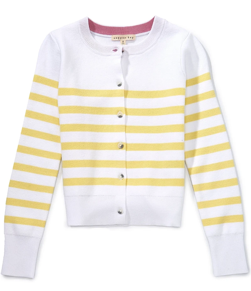 Copper Key Big Girls Striped Cardigan