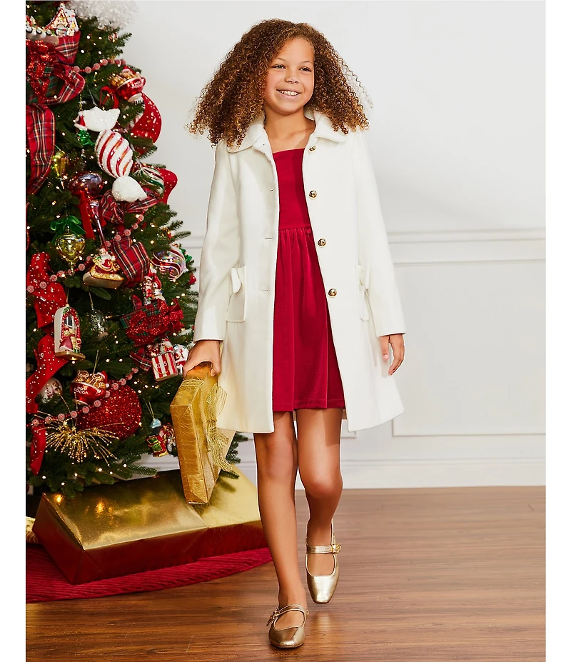 Copper Key Big Girls Velvet Margo Bow Dress