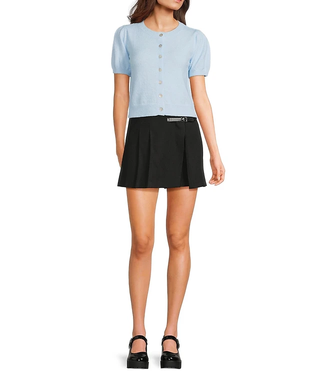 Copper Key Buckle Mini Skirt