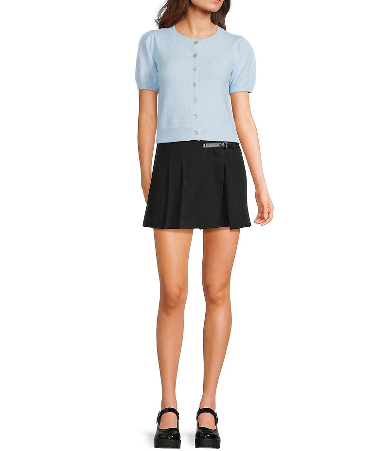 Copper Key Buckle Mini Skirt