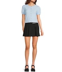 Copper Key Buckle Mini Skirt