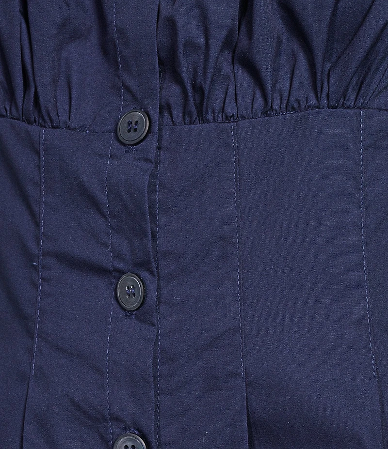 Copper Key Button Front Mini Dress