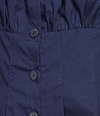 Copper Key Button Front Mini Dress