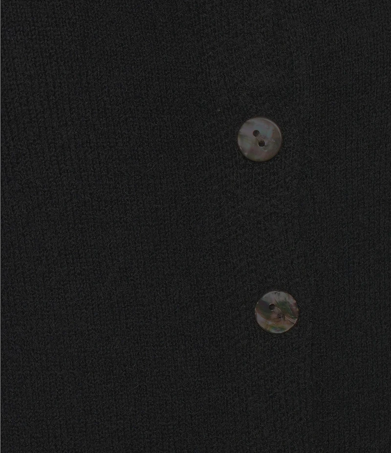 Copper Key Button Front Puff Sleeve Cardigan