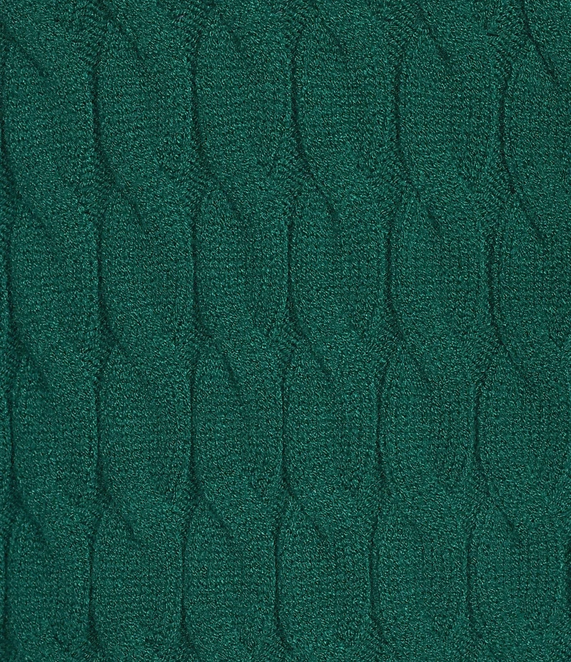 Copper Key Cable Knit V-Neck Pullover Sweater