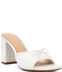 Copper Key Cape Embroidered Floral Print Lace Bow Detail Dress Slide Sandals