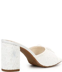 Copper Key Cape Embroidered Floral Print Lace Bow Detail Dress Slide Sandals